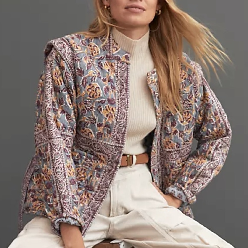 ANTIK BATIK Quilted Jacquard Floral Jacket